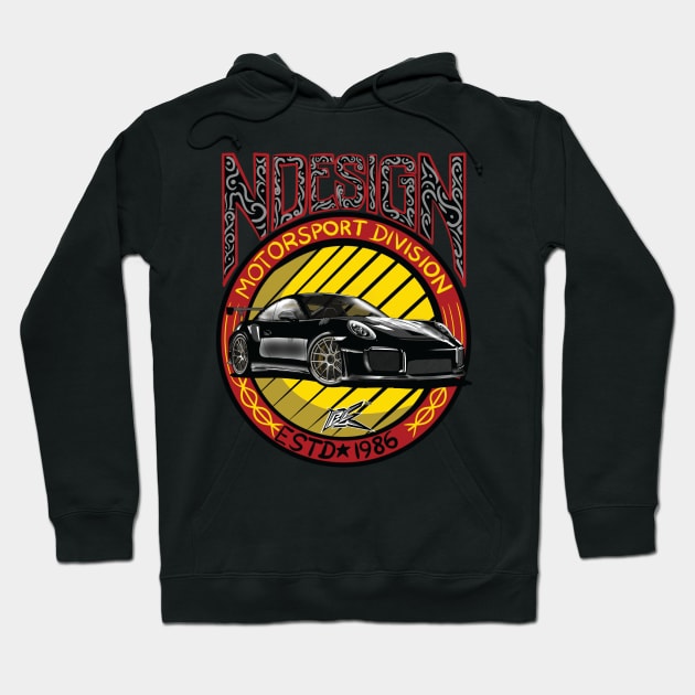 porsche 911 gt3 black Hoodie by naquash